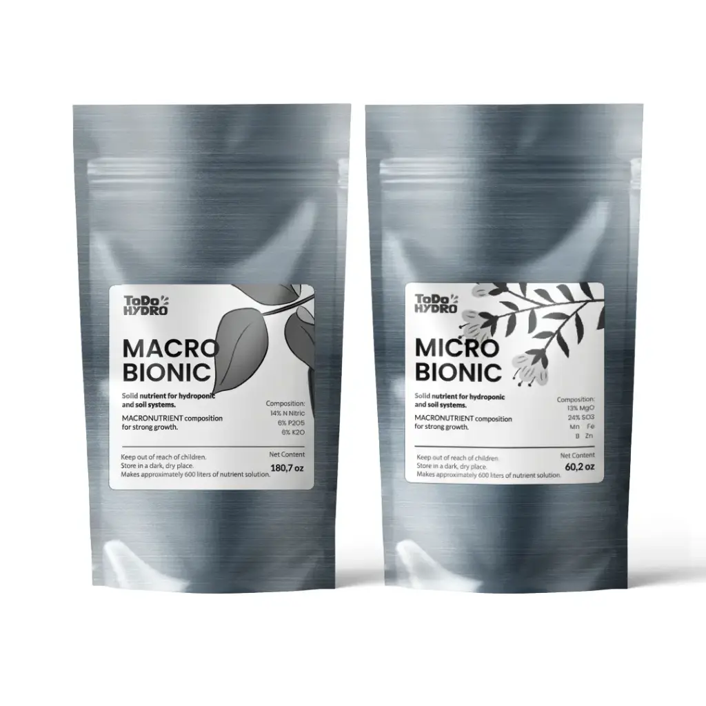 Nutriente sólido ToDo Hydro Macrobionic y Microbionic, rendimiento de la solución 600 L