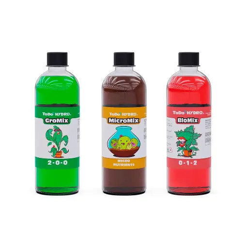 [NUTR3] ToDo Hydro Mix Line Nutrient System, Paquete de Fórmula para Crecimiento de Plantas, 3 Solución 1 L